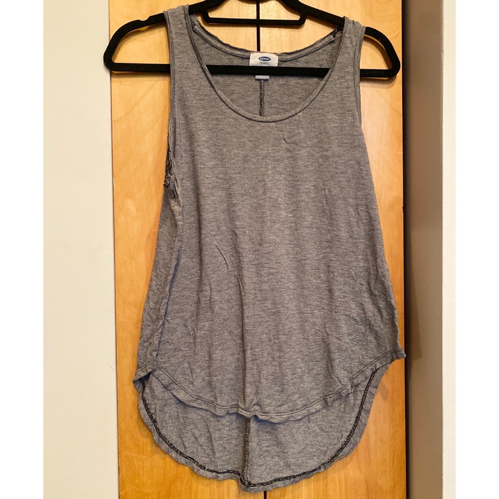 Old Navy striped black & white tank top